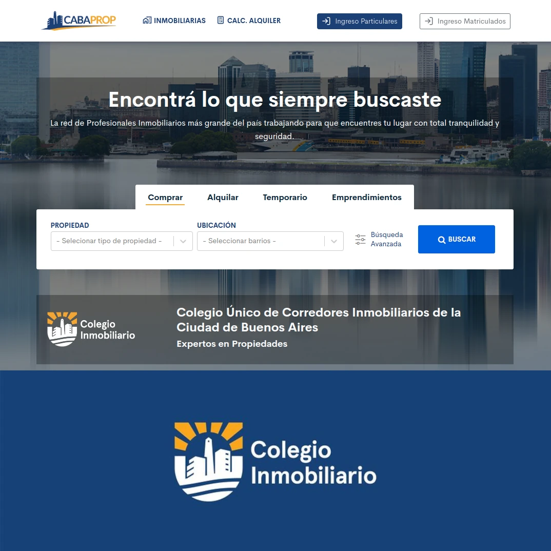 Iniciar sessão e publicar em Cabaprop.com.ar